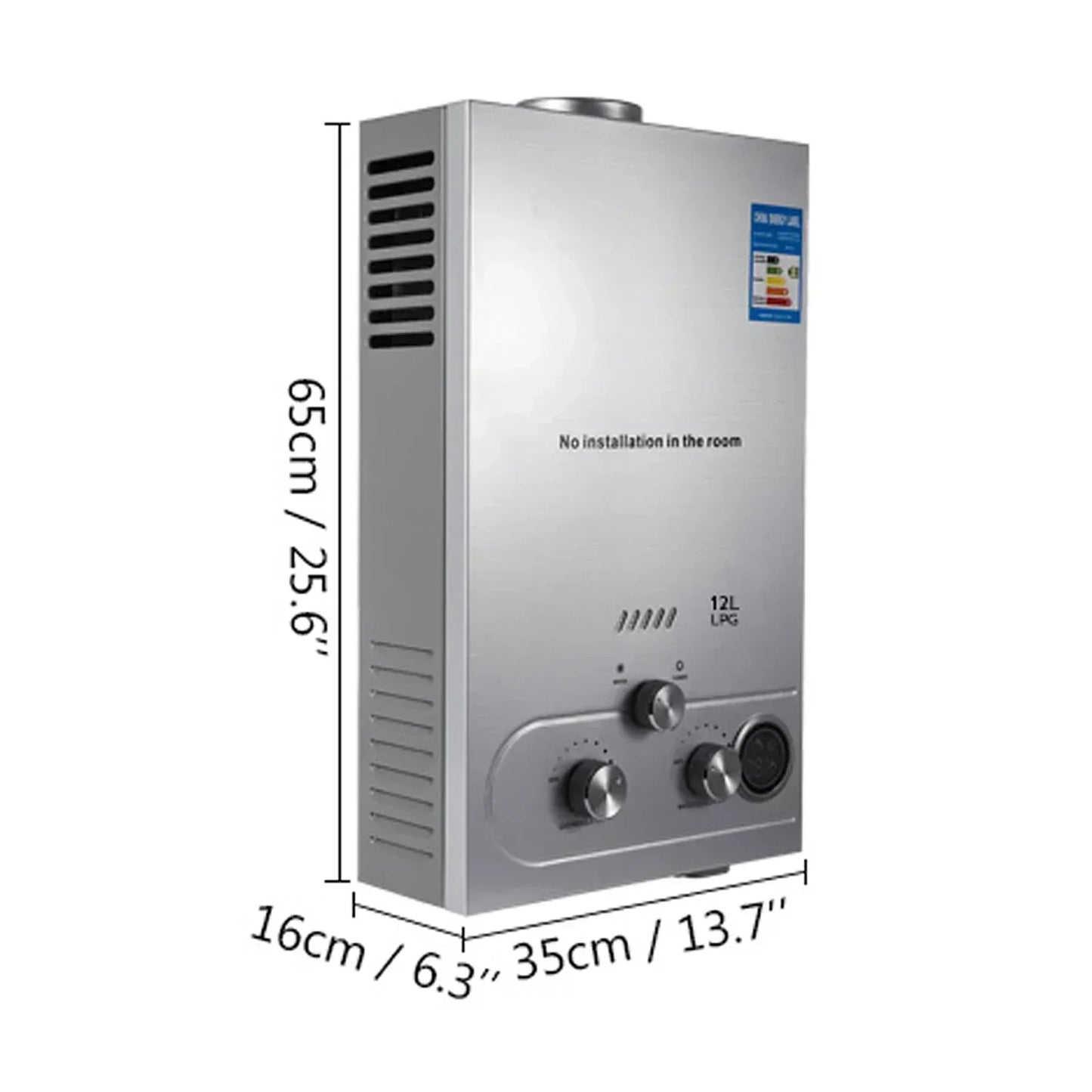 VEVOR 6L 8L 10L 12L 16L 18L LPG LPG Gas Water Heater Domestic Instant Tankless Propane Tankless Gas Water Heater