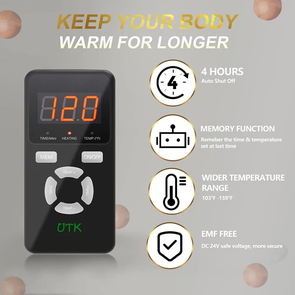 Heating Pad for Neck and Shoulders,Natural Jade Tourmaline,Upgrade Size to Cover More Areas of Neck,Shoulder,Shoulder Blade