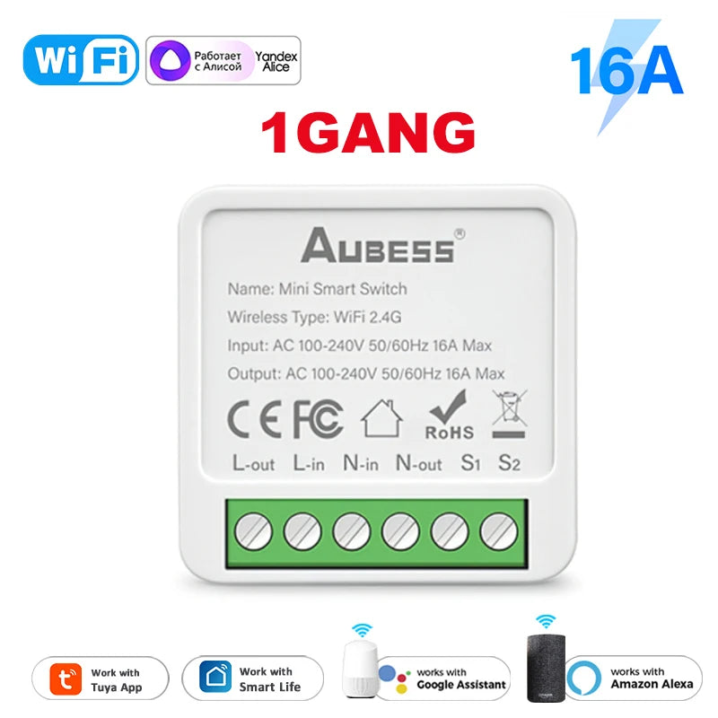 Tuya WiFi 1/2/3/4 gang Smart Switch Module with Dual Way Control Smart Life Smart Home Work with Alexa Google home Yandex Alice