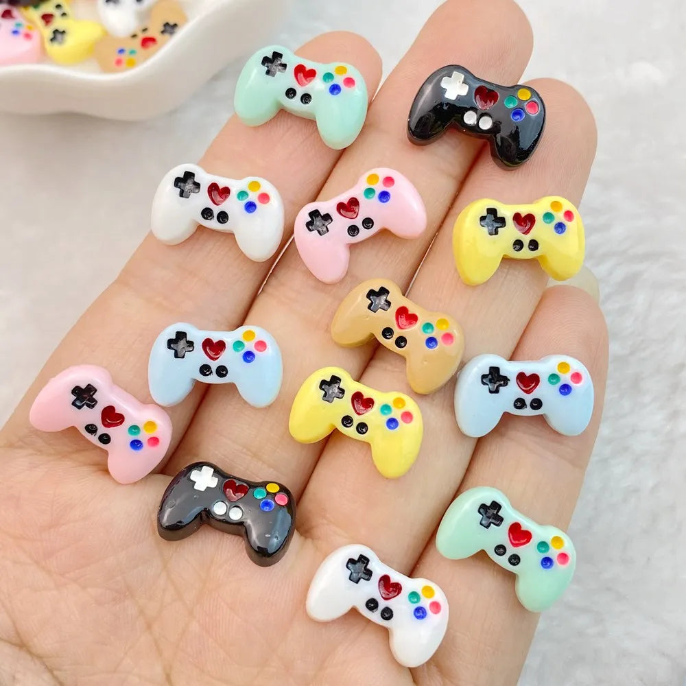 20Pcs Mixed Nail Art Resin Game Pad Designer Charms Rhinestones DIY Craft For Nail 3D Decorations Jewelry