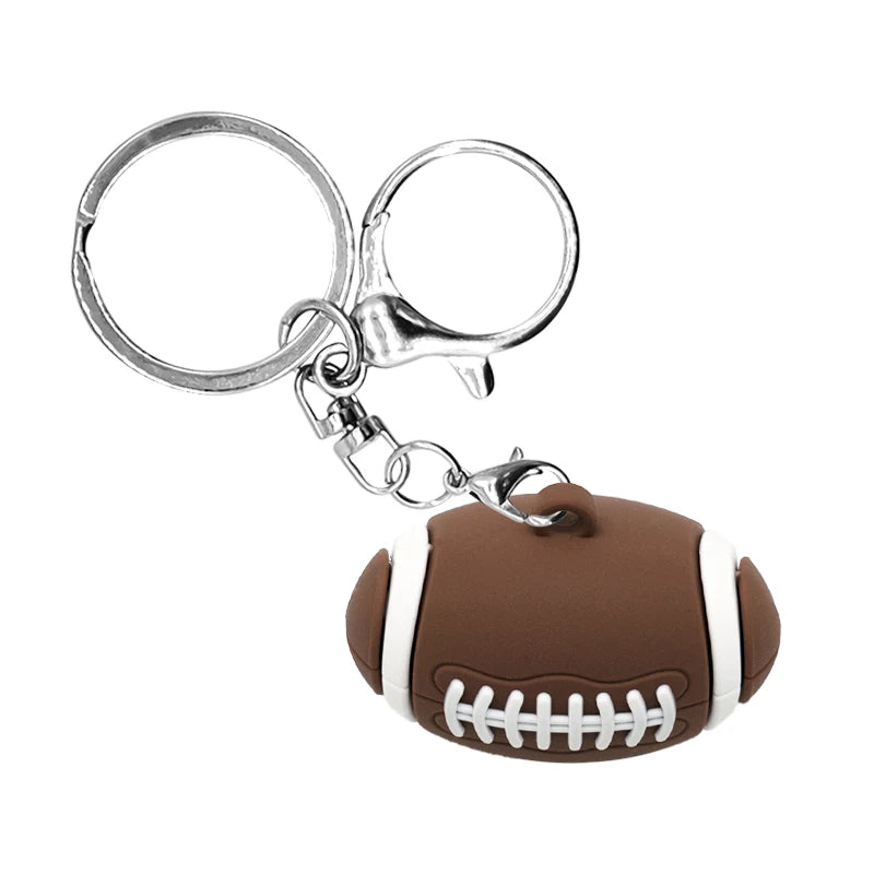 1PCS 3D Basketball Keychain Football Tennis Golf Ball Keyring Fit Car Key Accessories Sports Competition Souvenirs Friends Gift