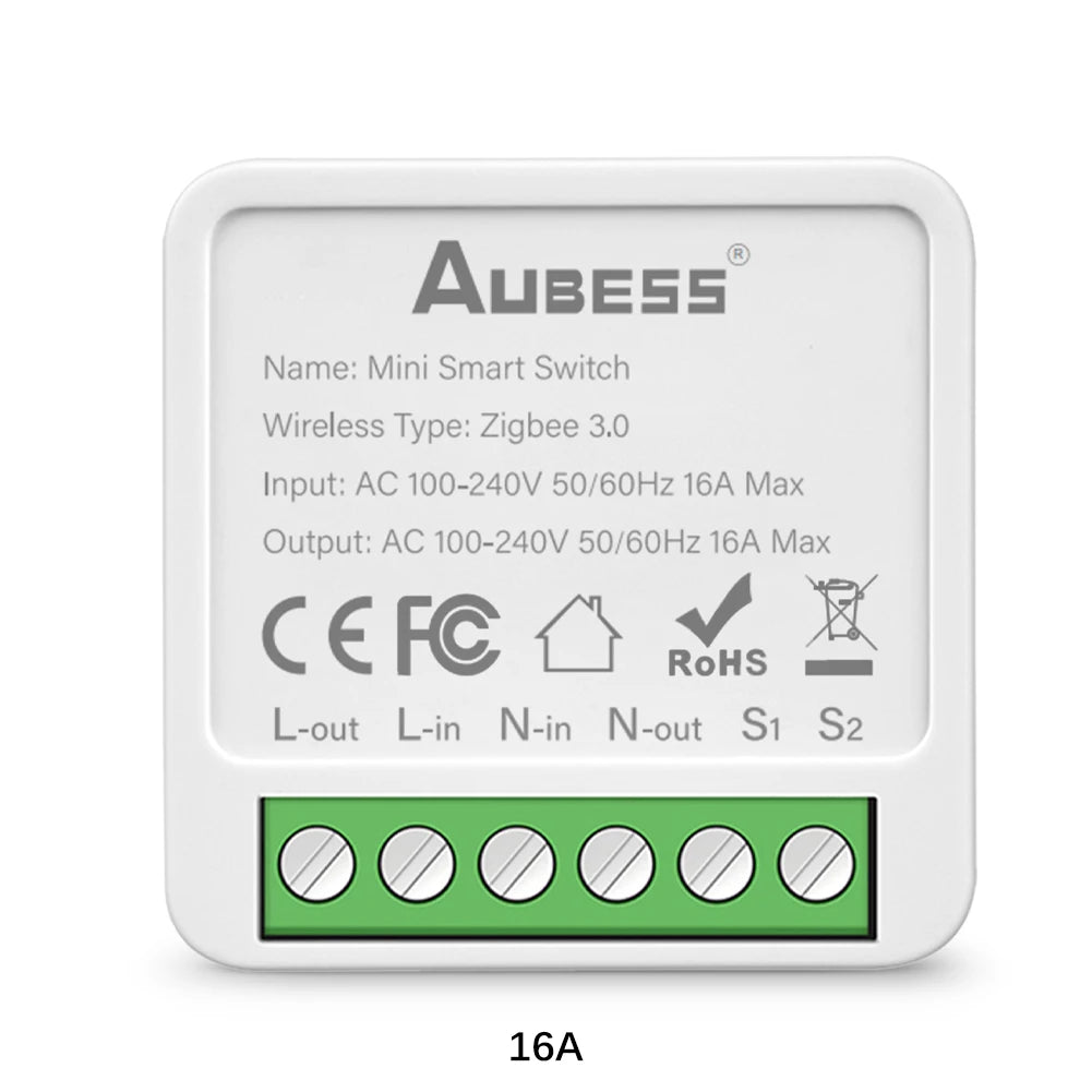 Tuya Smart Zigbee/WiFi Mini Switch 2-way Control Light Breaker With Energy Monitor SmartLife Remote Support Alexa Google