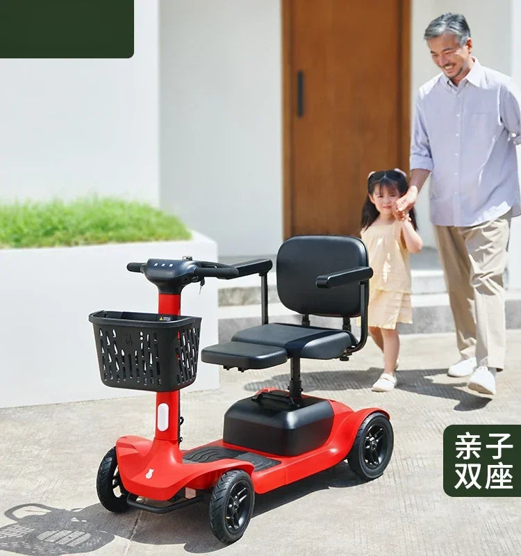 Xiaohongche Elderly Stroller, Four Wheel Electric Vehicle, Intelligent Electric Wheelchair, Foldable Power Assisted Vehicle