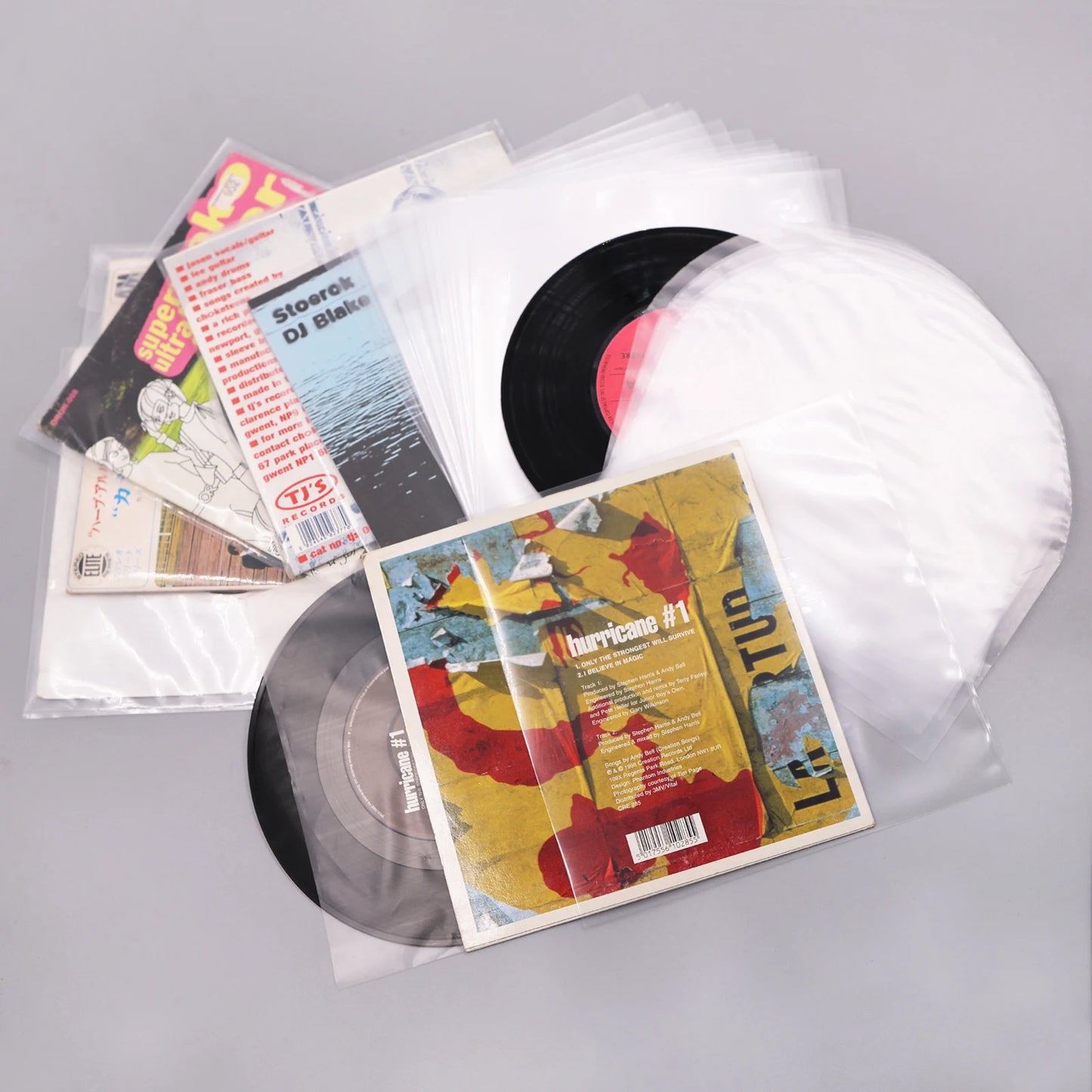 7 inch Vinyl Record Protecter EP Record Plastic Bags Anti-Static Record Sleeves Outer Inner Plastic Clear Cover Container 100PCS