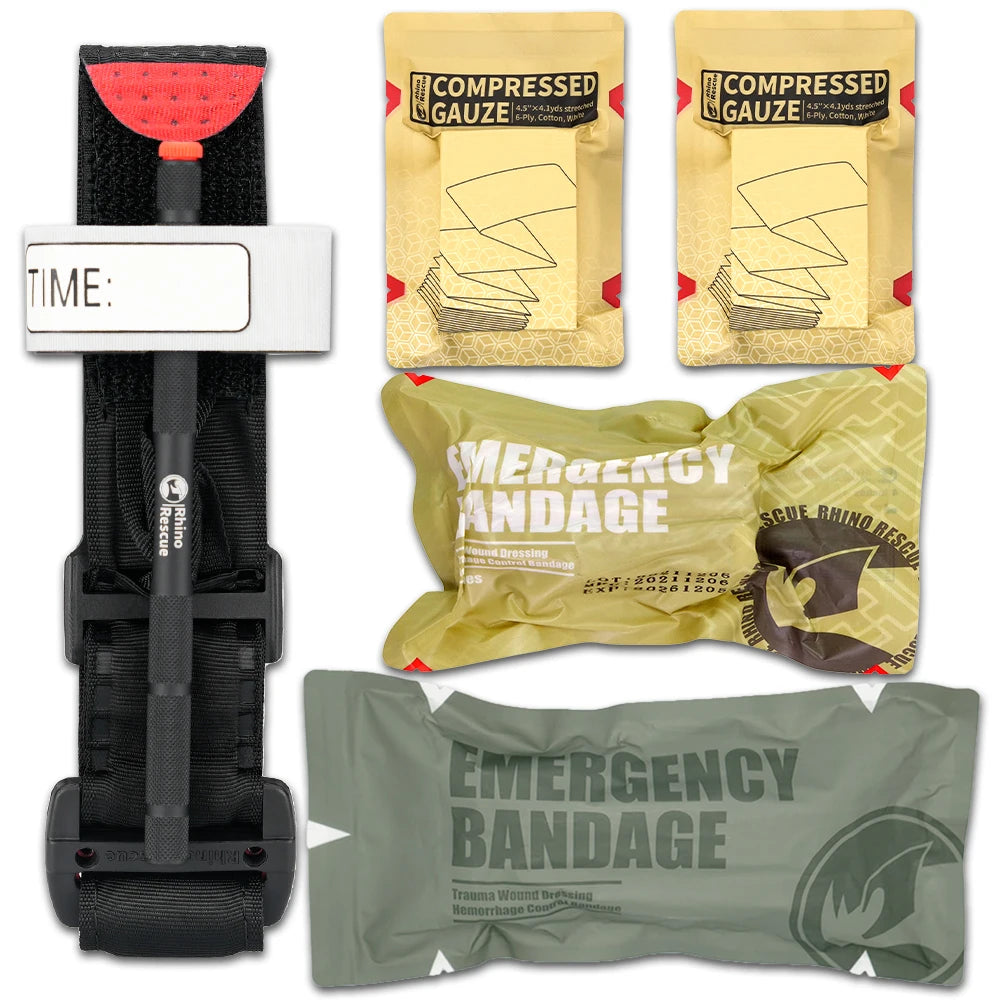 Trauma Kit, Emergency Bandage, Medical Tourniquet, First Aid Tactical Survival Gear, RHINO RESCUE