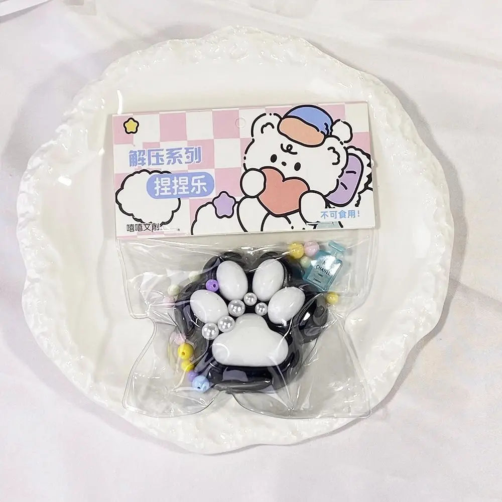 Cartoon Cat Claw Squeeze Pinching Transparent Toy Cute Cat Paw Slow Rebound Decompression Toy Kids Stress Release Vent Toy