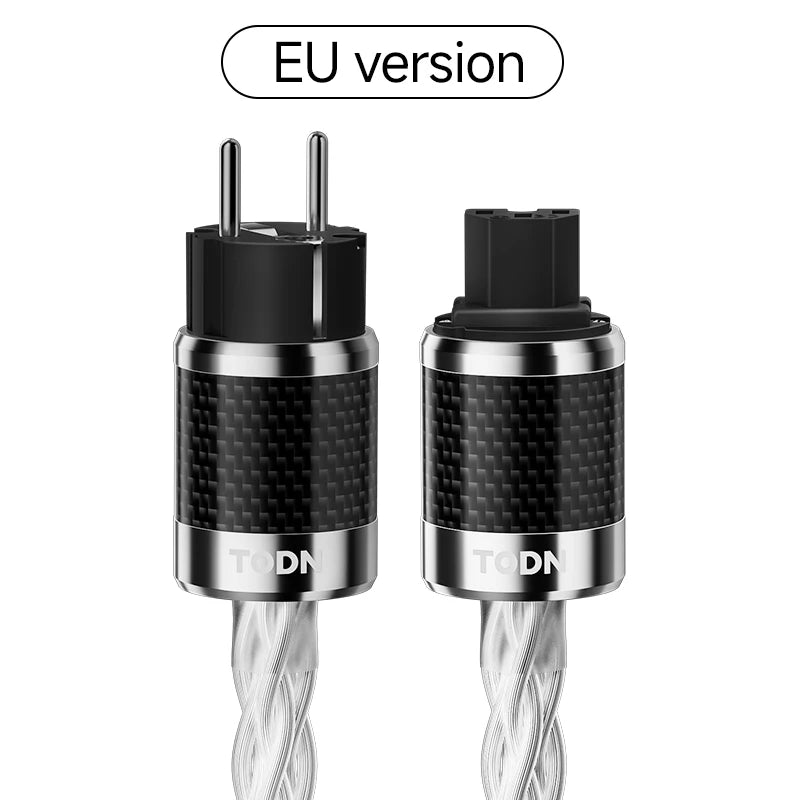TODN hifi power cable Hi-end audio Cable EU/US /AU Silver plated OCC conductor for power filters dac Amplifier audiophile