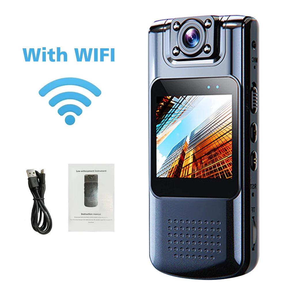1080P/ 2K Sports Camera Handheld Camera Action Recorder WiFi IR Night Vision Camera with Magnetic Clip Back Clip