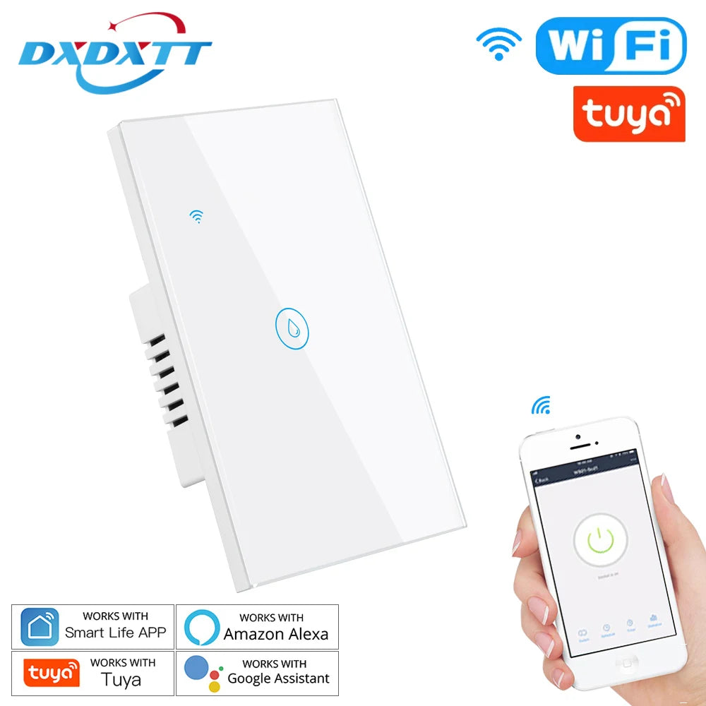 Wifi Boiler Smart Switch 40A 8000W High Power Water Heater Switches Tuya EU/US Standard Luxuray Glass Touch Timer Voice Control