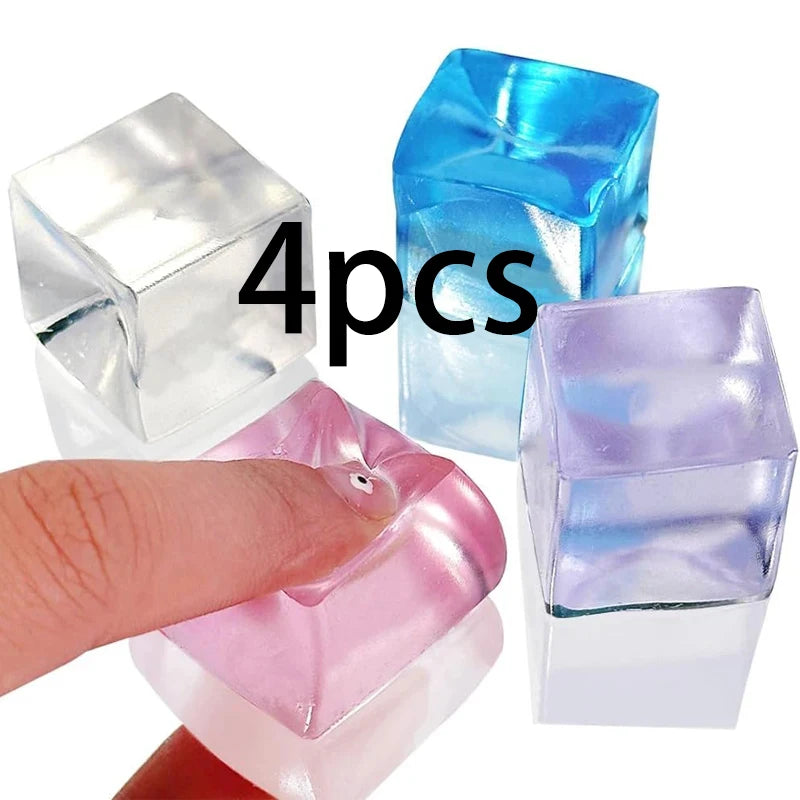 1-6Pcs Squishy Ice Cube Fidget Toy Stress Ball Squeeze Juguetes Divertidos Party Favors For Kids Birthday Classroom Prizes