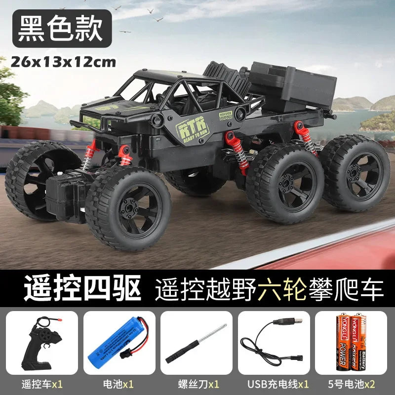 New 1/18 Rc Electric Car Fall Resistant Boy Toy Gift Six Wheel Drive Racing Car Remote Control Car Cross-Country Climbing Gift