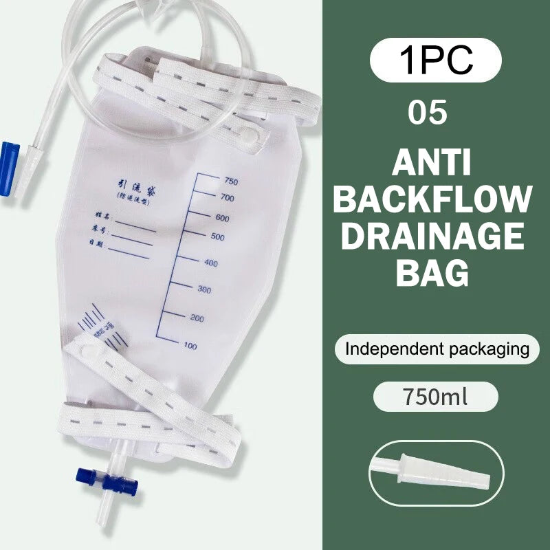 External Disposable Sterile Urine Bag PVC Storage Urinary Drainage Sack Pee Collection Bags With Cross Valve Catheter