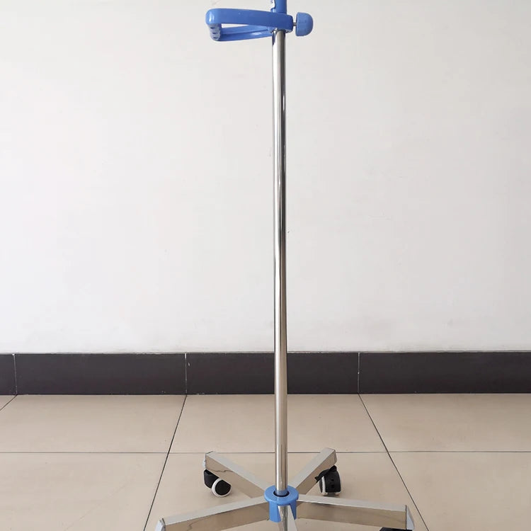 EUR PET medical portable removable iv drip pole stand for with 4 hooks as Hospital Furniture