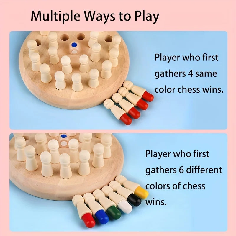 AIUAZA 1 set of wooden memory chess games, logic games, and brain teaser games, parent-child interaction toys, party toys