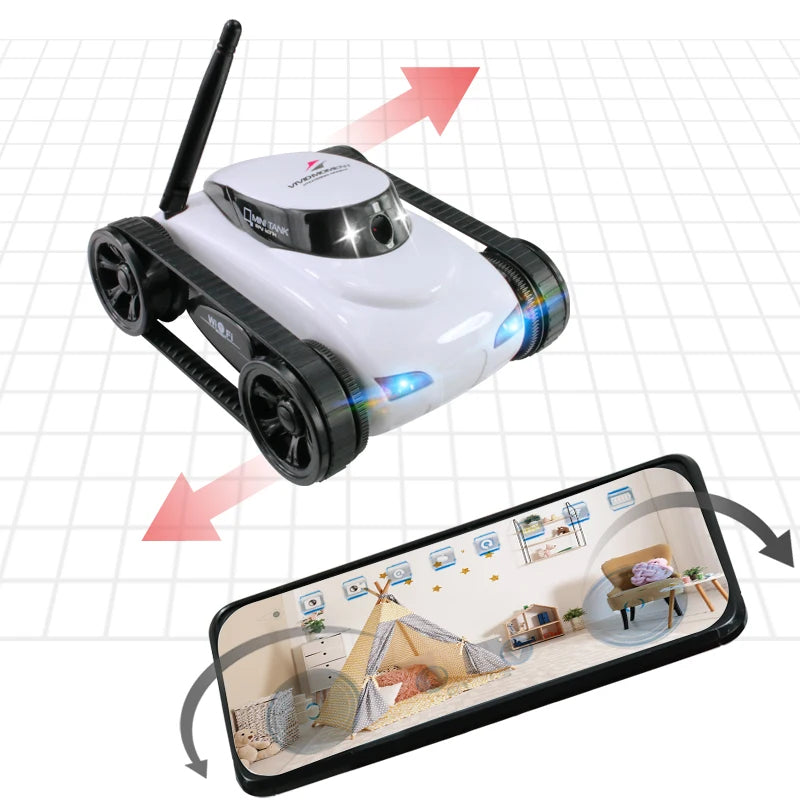 RC Tank Toys Intelligent WIFI FPV RC Car Real-time Mini HD Camera Video Remote Control Robot Tank Wireless Children's Toys Gift