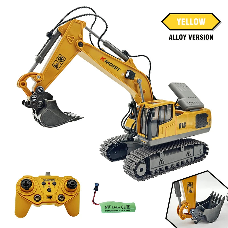 1/20 RC Car 2.4G Remote Control Excavator Construction Engineering Vehicle With 680 Degree Rotation Model Toys for Boys Kid Gift