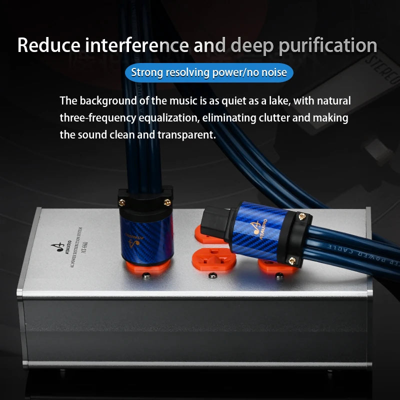 ATAUDIO HIFI Power Filter Audio Noise AC Power Conditioner Power Purifier Surge Protection with EU Outlets Power Strip