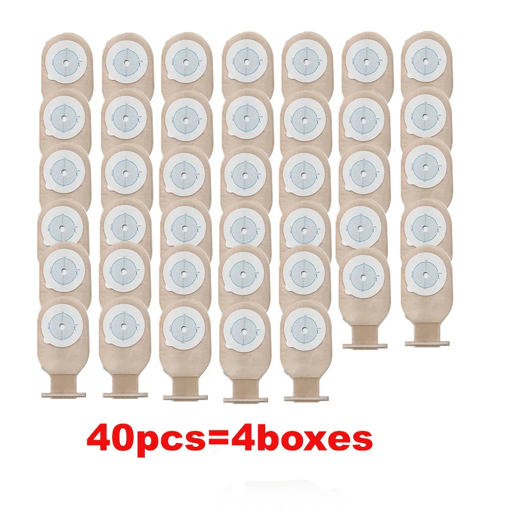10-50pcs Drain valve One-piece System Colostomy Bags for Adults Disposable Colostomy Pouch Opening 20-65mm With Clip Closure
