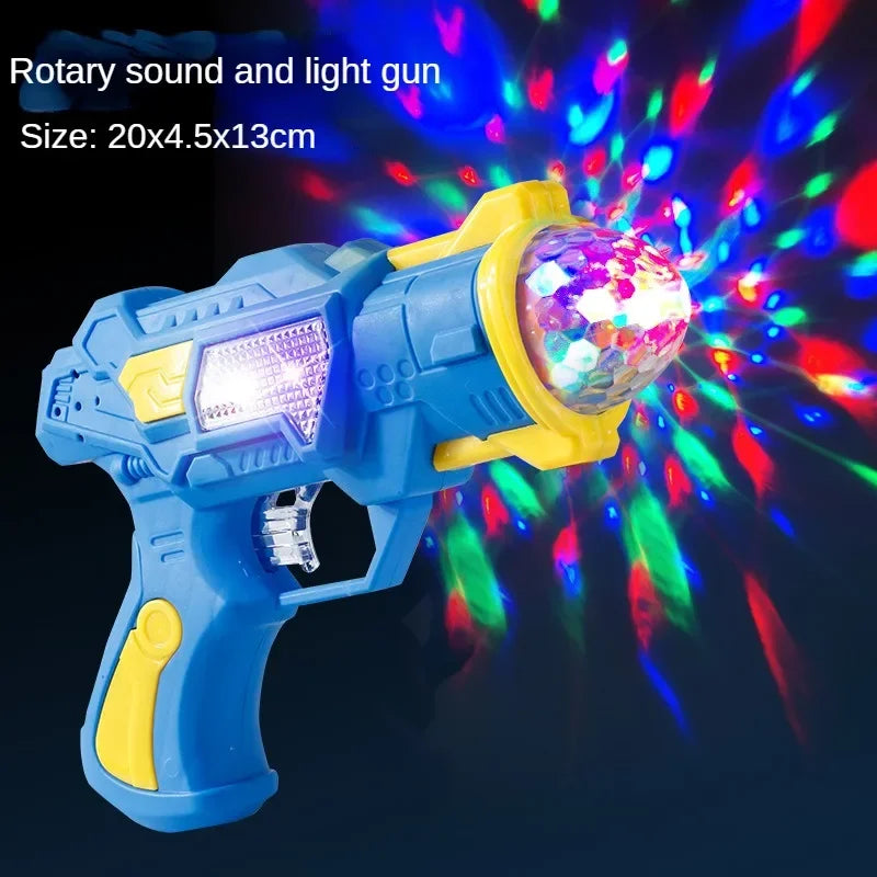 Children's Electric Luminous Toy Gun Color Projection Gun Flash Music Sound and Light Pistol Birthday Gift for Boys and Girls