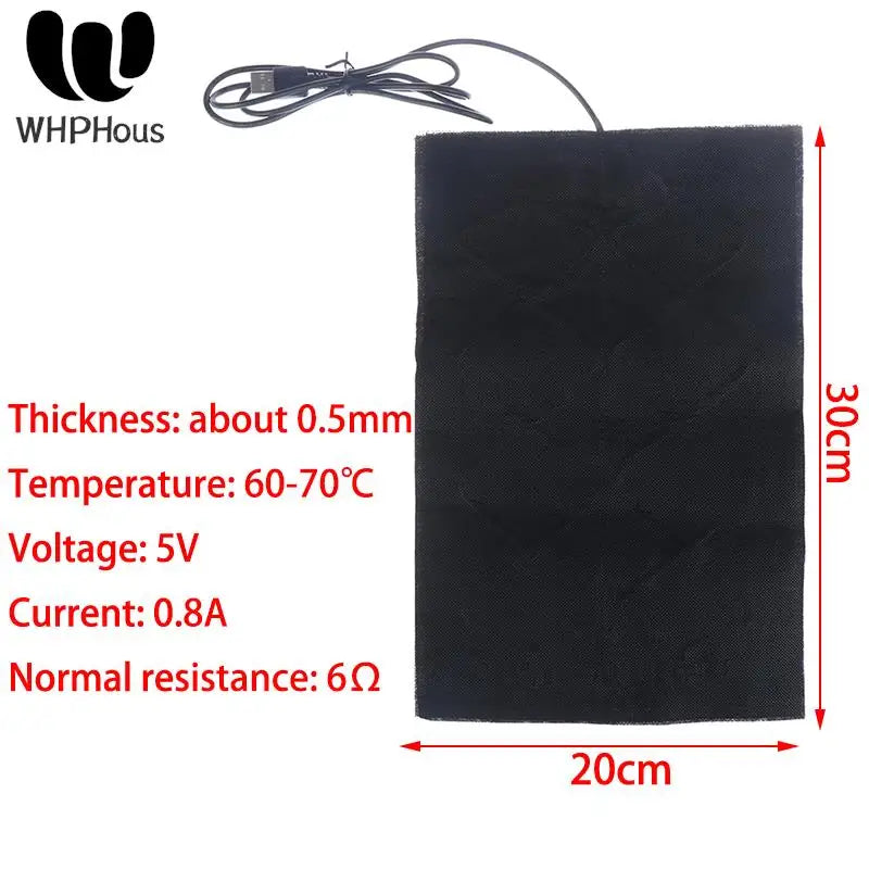 19 SIZE Carbon Fiber Heating Pad Mat Hand Feet Warmer USB Heating Film Electric Winter Infrared Fever Heat Mat Electric Warmer