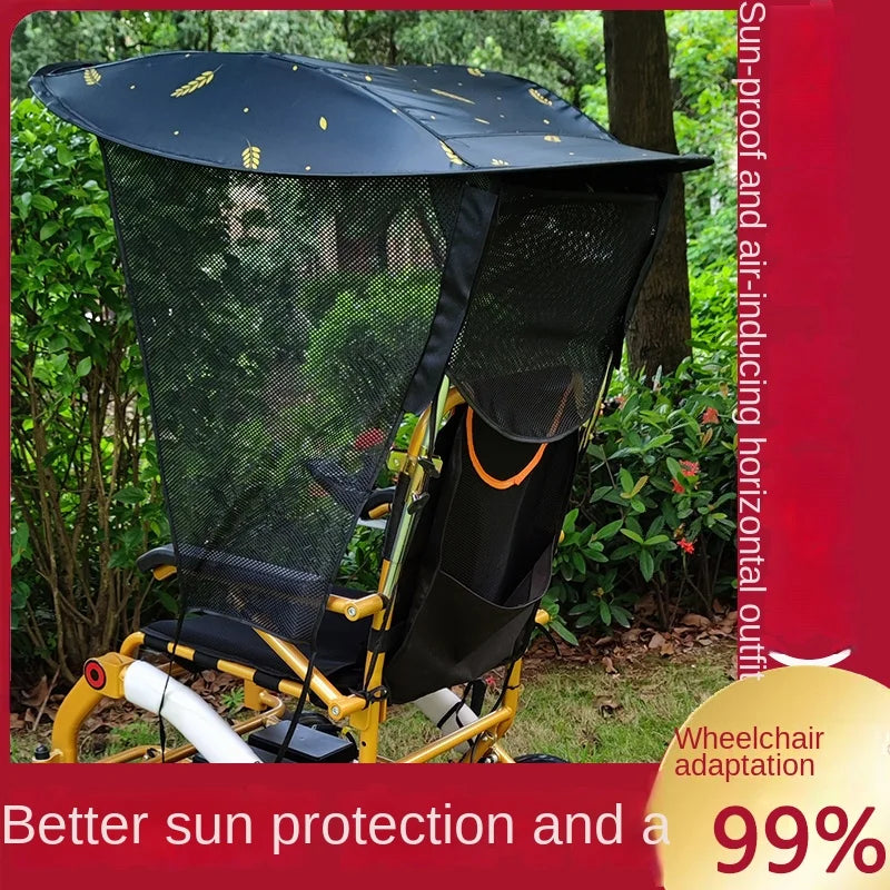 Electric Wheelchair Special Sunshade Canopy Umbrella Frame Raincoat Intelligent Fully Automatic Elderly Mobility
