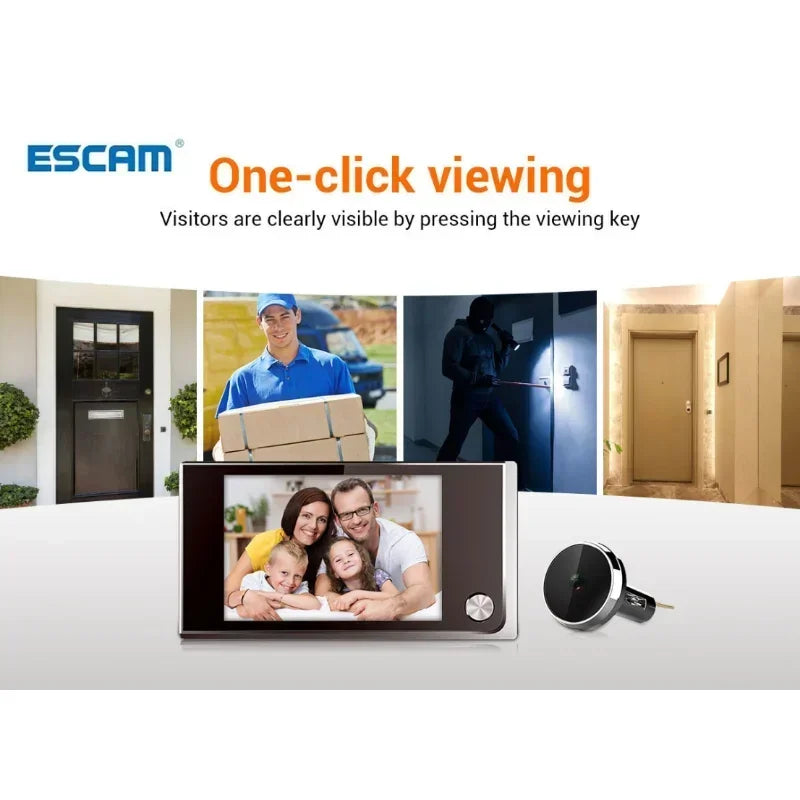 Escam C01 3.5 inch Digital LCD 120 Degree Peephole Viewer photo visual monitoring electronic cat eye camera doorbell camera
