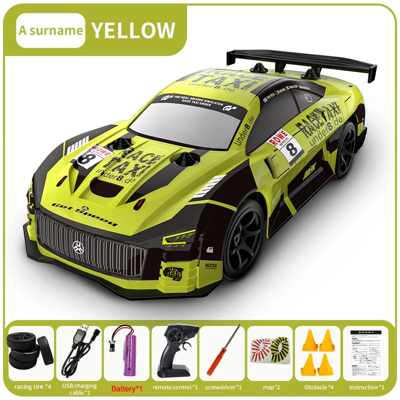 JJRC Q165 2.4G Drift Rc Car 4WD Drift Car 1:18 Toy Remote Control GTR Car RC Racing Car Toy for Children Christmas Gifts 