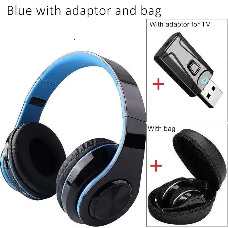 TV Headphones Wireless Helmets Foldable Bluetooth Headset PC Tablet Bluetooth Adapter Waterproof Carry Bag Gaming Music with Mic