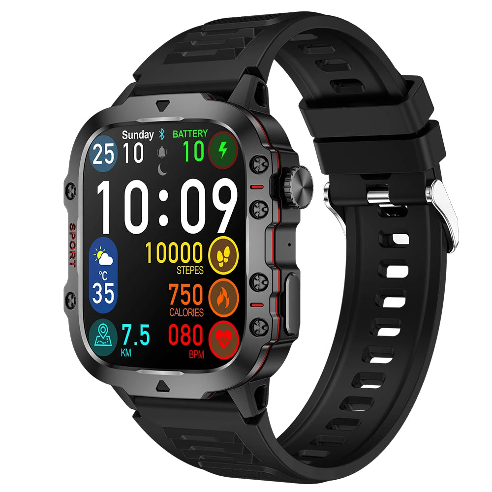 Military Men Smart Watch Bluetooth Call Fitness Clock Heart Monitor 3ATM Swim Waterproof Sport Smartwatch for Xiaomi iPhone 2024