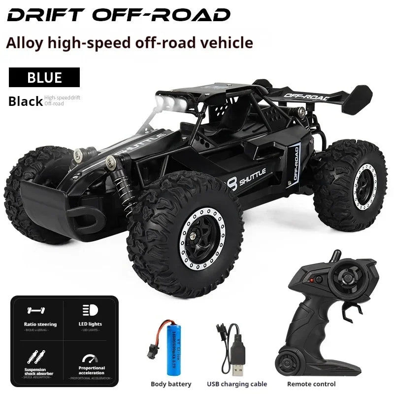 exquisite rc cars gift set:20+km/h high-speed 1:16 alloy remote control car,4WD bigfoot climbing off-road rc drift car,kids toys