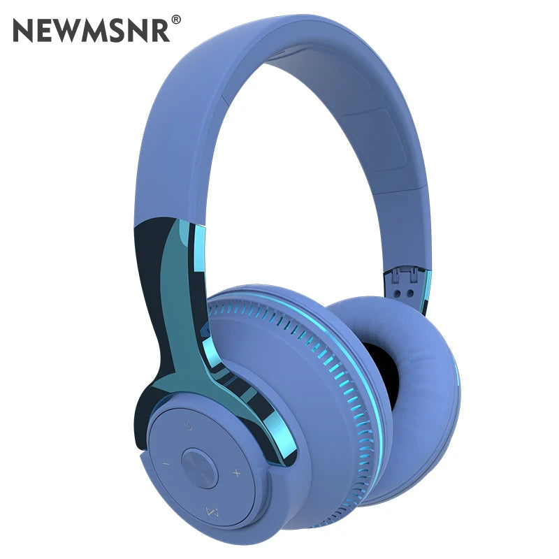 #Bluetooth Headphones Head-mounted Noise Reduction Wireless Headset for Phones PC Gaming Headsets Heavy Bass Colorful LED Lights