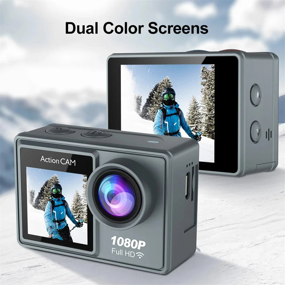 1080P Action Camera 30FPS 2" IPS Screen 170° Wide Angle WiFi Sports Video Camera Underwater 30M Waterproof For Vlog