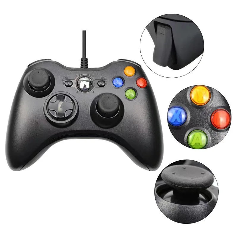 For Xbox 360 Wired Game Controller USB Wired Joystic Gamepad for Microsoft Xbox 360, PC Windows 7,8,10 with Dual-Vibration Turbo