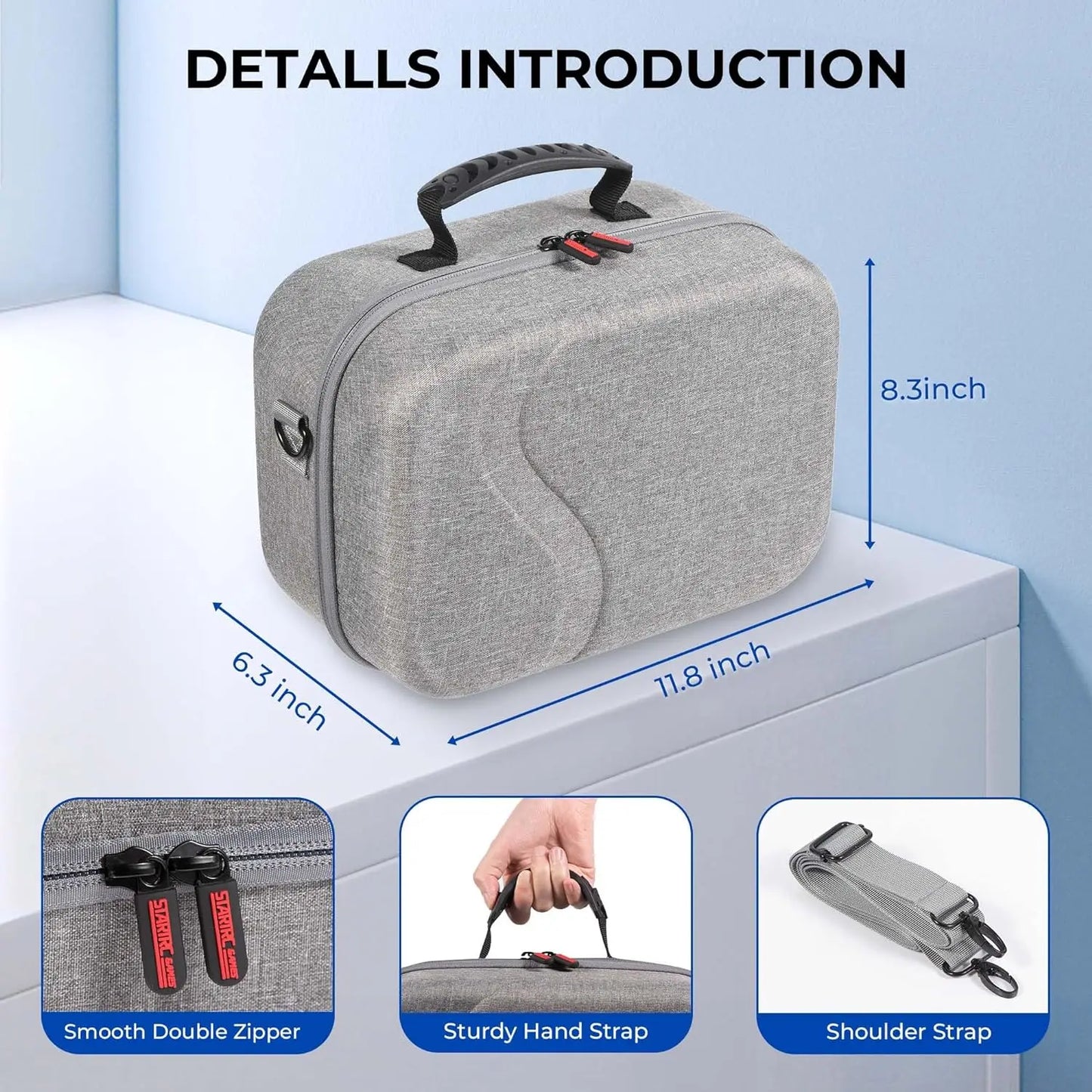 Large Carrying Case for Meta Quest 3, Hard Travel Case Compatible with Kiwi Design/BOBOVR Battery Head Strap and Other Accessory