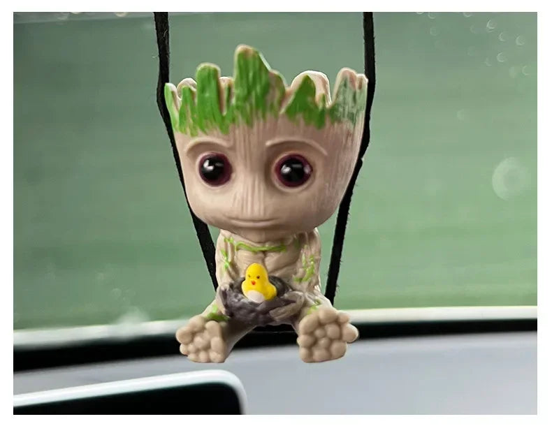 Deadpool Groot Anime Action Figure Sitting Posture Model X-Men Mini Doll Car Decoration Marvel Collection Figurine Toys Gift