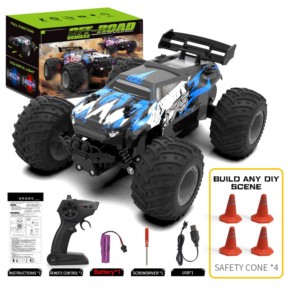 JJRC Q105 Q175 1:18 20 Km/h 2.4GHz Double Motors Drive With LED Light Off Road Remote Control Cars Drift Monster Truck Toys