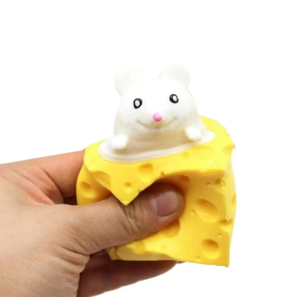 New PVC Cheese Mouse Decompression toy Stress Relief Squeeze Squeeze Toy Pop Up Funny Anti Stress Toy children