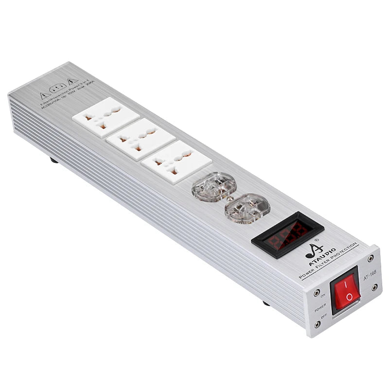 ATAUDIO Hifi Power Filter Power Power Conditioner Purifier Surge Protection with US Plug and Universal Socket