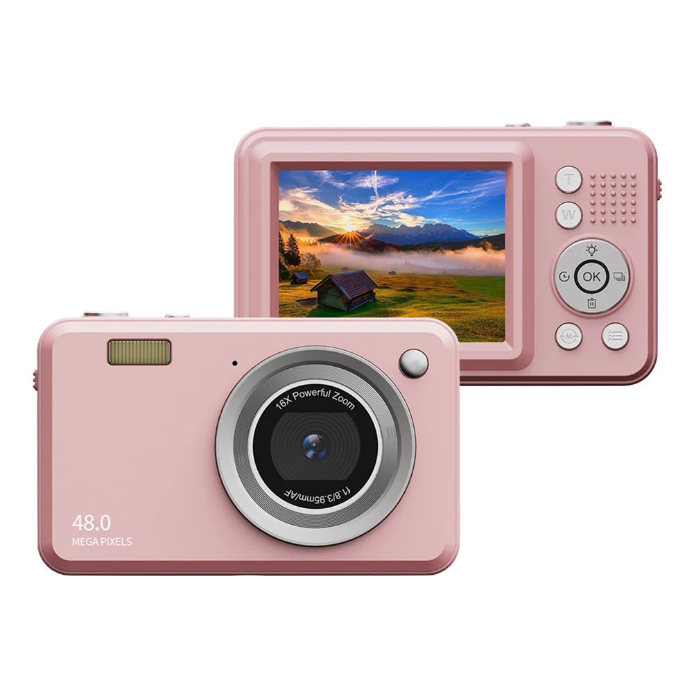 2.4 Inch Digital Camera Compact Camera HD 1080P Rechargeable Cameras 500W Point and Shoot Camera for Kids Beginner Photography