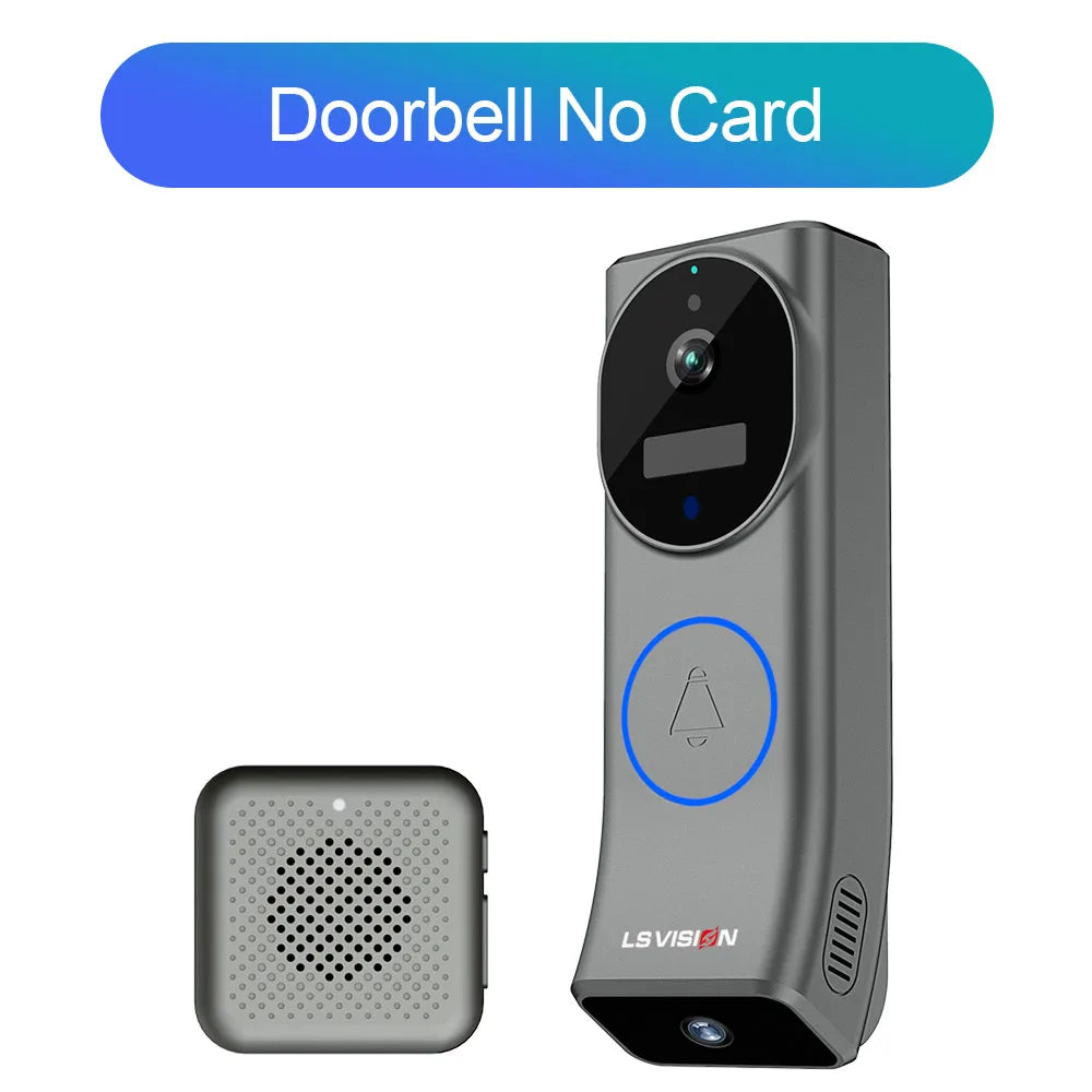 LS VISION 4MP WiFi Dual Screen Video Doorbell Wireless Dual Lens Motion Detection 2-Way Audio Battery Doorbell Camera with Chime