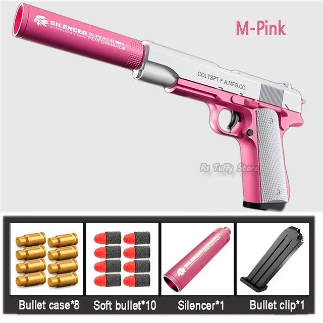 Outdoor Sports Toy Pistol Plastic EVA Foam Darts Bullets Gun Model Airsoft Beginner Aim Train Handgun Air Guns Boys DIY Gifts