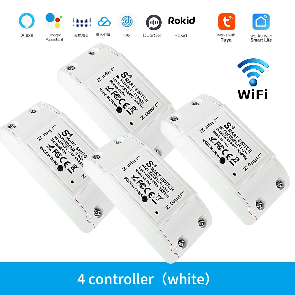 Tuya WiFi Smart Switch APP Wireless Controller Universal Breaker Timer Smart Life Work with LED Light Switch Alexa Accessories