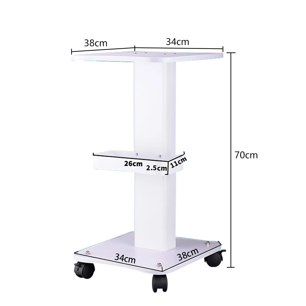 Medical Trolley Mobile Shelf Table Dental Unit Portable Cart with Swivel Brake Wheels and Socket for Dental Clinic Dentist Tool