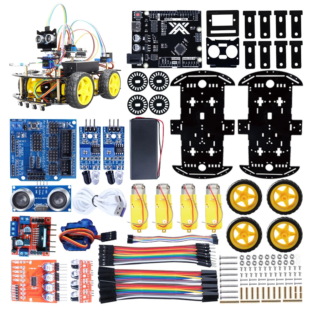Tscinbuny Smart Robot Car Kits For Arduino Robot DIY Project Programming Automation Equipment Complete Kits Coding Robot