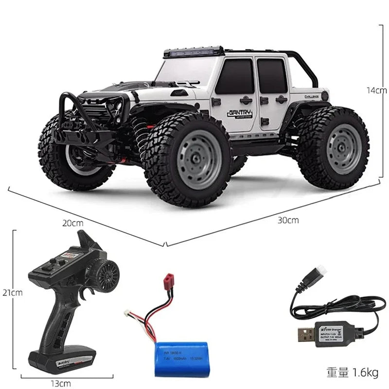 16103 50km/h 1/16 Fast Rc Cars Off Road 4WD with LED Headlights,2.4G Waterproof Remote Control Monster Truck for Adults and Kids