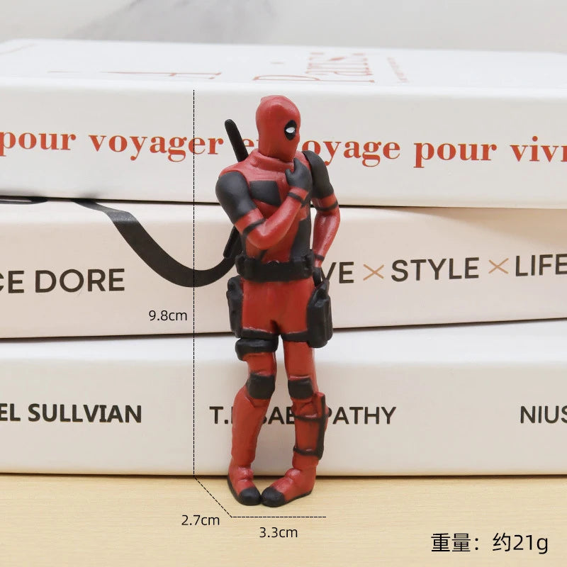 Deadpool Action Figures Desk Car Interior Decoration Pendant Marvel Model Accessories Mini Doll Figurine Kids Cartoon Toys Gift