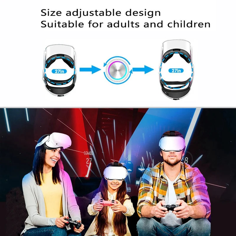 1 PCS Head Strap With 8000Mah Battery For Oculus Quest 2 Extend Playtime Adjustable Elite Strap VR Replacement Parts (Black)