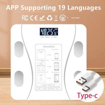Bluetooth Scale Body Weight Smart Scale Digital Body Fat BMI Bathroom Scale Elis 1 Body Composition Monitor Health Analyzer
