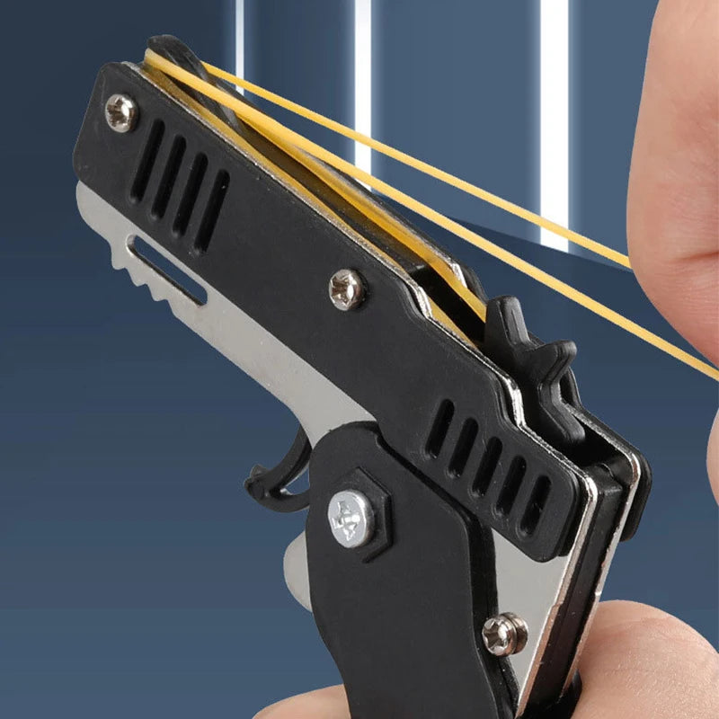 1pcs Keychain Foldable Rubber Band Launching Pistol Suitable for Children's Outdoor Party Gift Boy Competitive Shooting Fun Gift