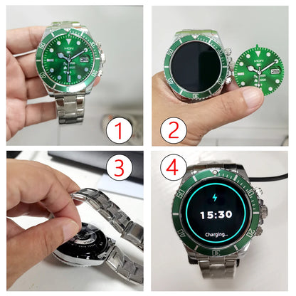 High-end Men's Smartwatch Smart Watch Luxury Aiweile AW12 Replica Business Sports Wireless Imitation Hebrew Korean Support 2024